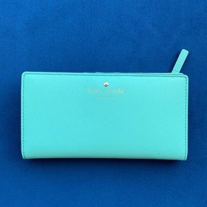 Kate Spade Teal Large Slim Bifold Wallet